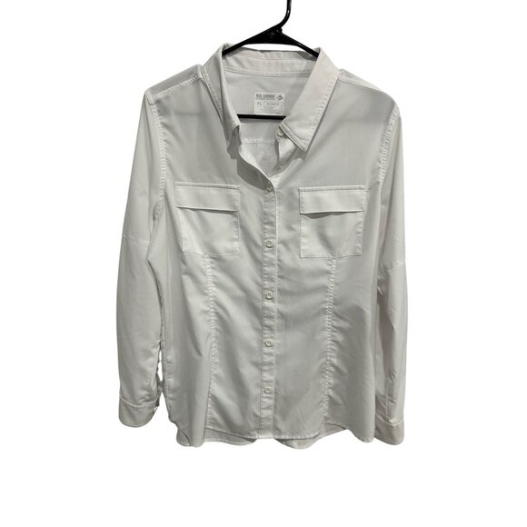 Reel Legends Tops - Reel Legends Saltwater Button Front Vented Shirt White Sz Large Petite Gorpcore